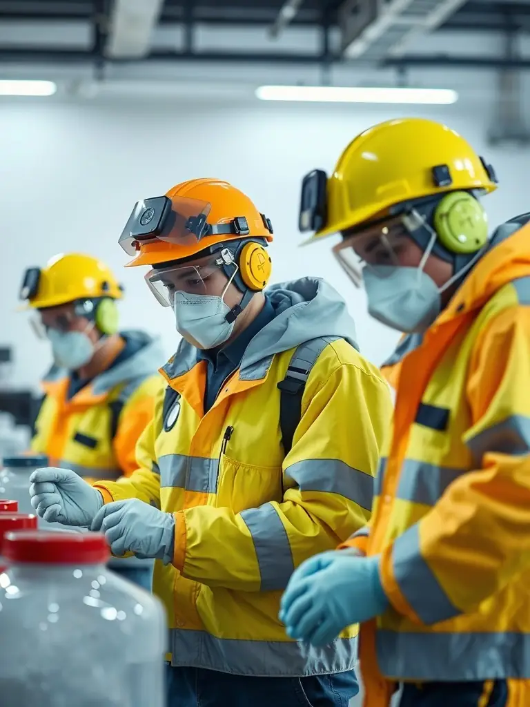 An image showing a crime scene cleanup team carefully removing biohazardous materials, highlighting the meticulous process and adherence to safety protocols.